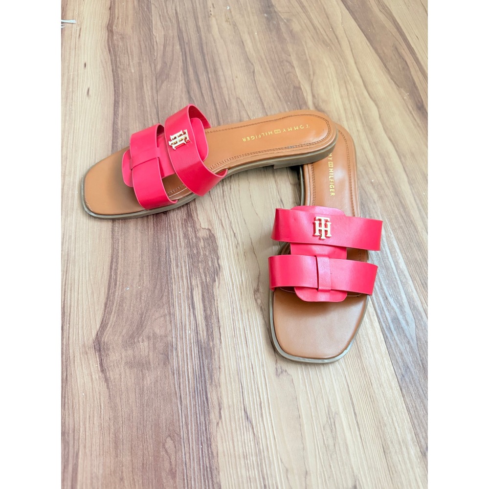 Tommy Hilfiger Slide Sandals 9M Red